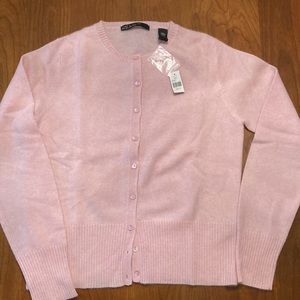 NWT 100% Cashmere Heather Pink Cardigan